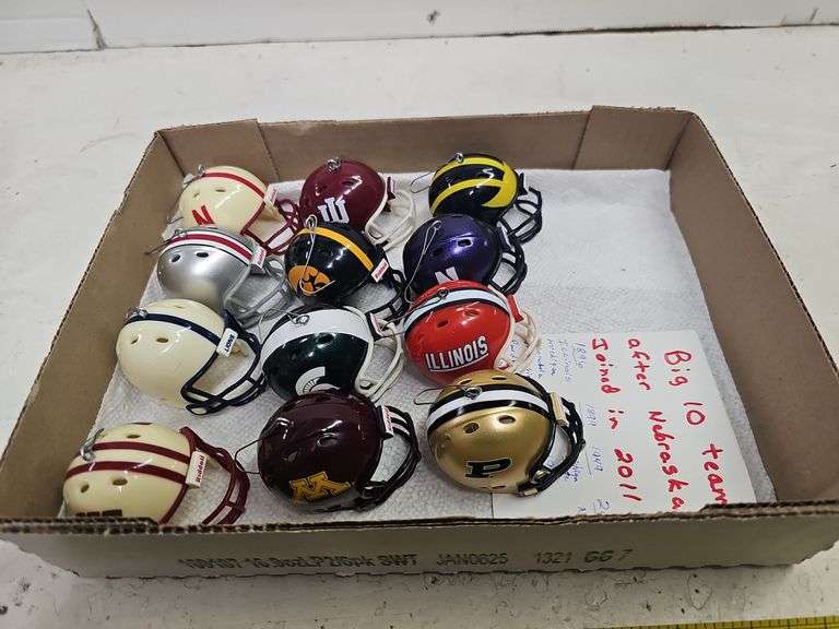 12 CT. NCCA BIG 10 CONFERENCE MINI HELMET ORNAMENTS