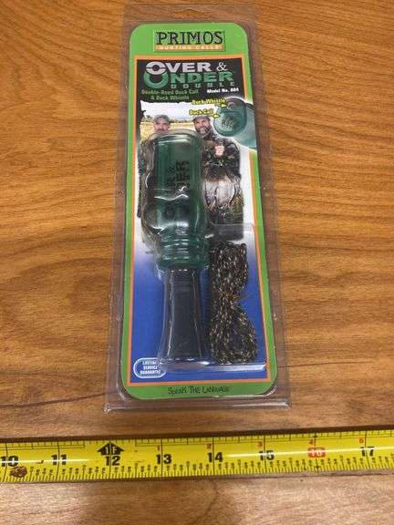 PRIMOS OVER AND UNDER DOUBLE REED DUCK CALL AND WHISTLE