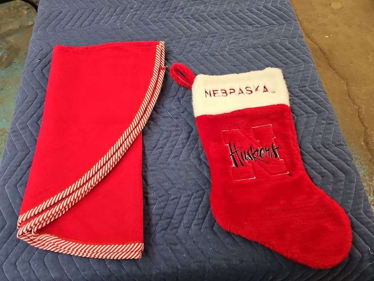 HUSKER STOCKING & RED TREE SKIRT