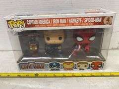 FUNKO POP MARVEL STUDIOS CIVIL WAR CAPTAIN AMERICA / IRON MAN / HAWKEYE / AND SPIDER-MAN 4 PACK FIGU