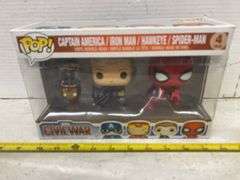 FUNKO POP MARVEL STUDIOS CIVIL WAR CAPTAIN AMERICA / IRON MAN / HAWKEYE / AND SPIDER-MAN 4 PACK FIGU