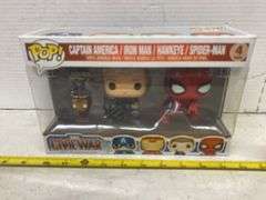 FUNKO POP MARVEL STUDIOS CIVIL WAR CAPTAIN AMERICA / IRON MAN / HAWKEYE / AND SPIDER-MAN 4 PACK FIGU