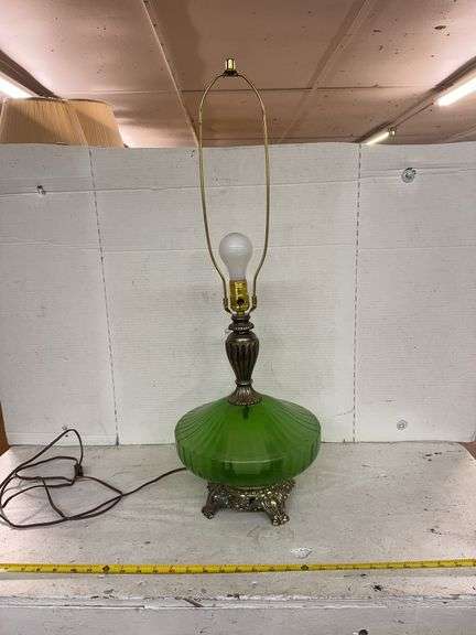 GREEN GLASS LAMP