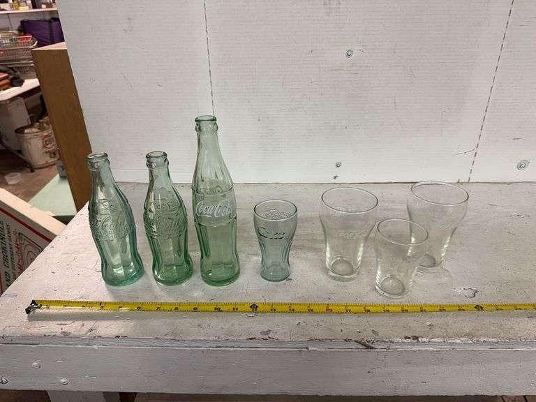 COCA COLA GLASSES AND BOTTLES