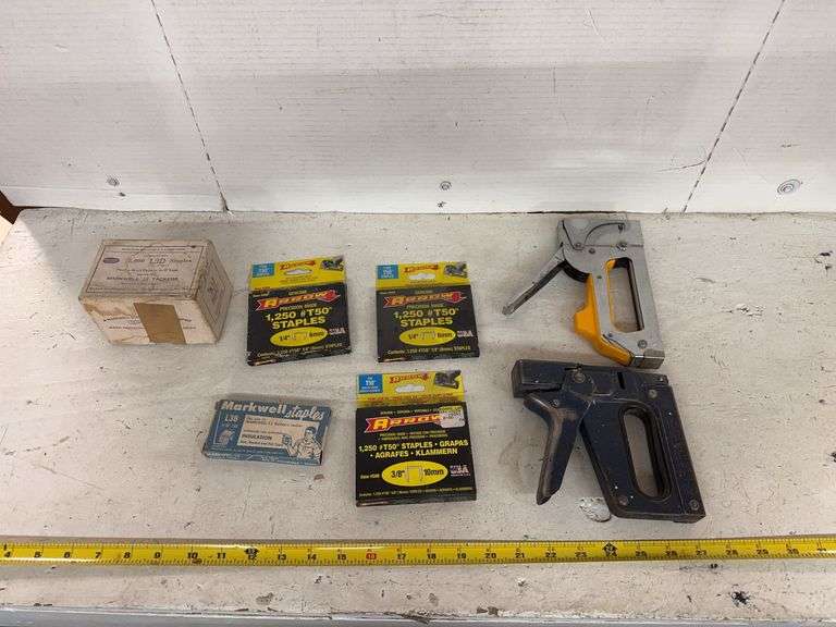 ASSORTED STAPLES AND STAPLERS