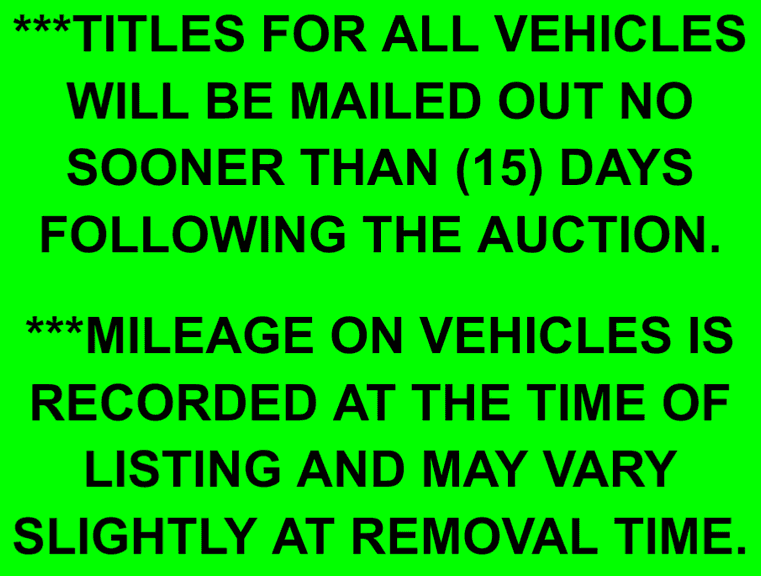 TITLE/MILEAGE INFORMATION