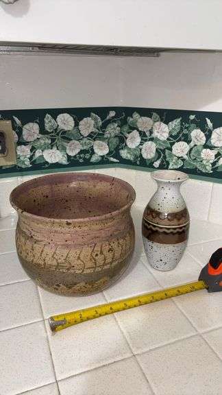 (K) 8” & 7”T POTTERY PIECES