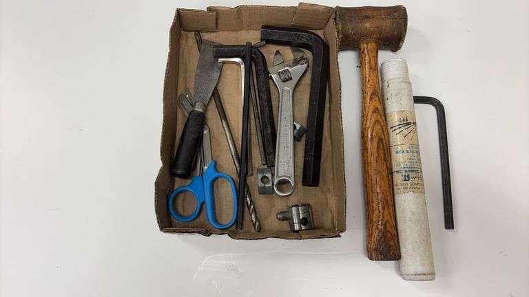 (702A) MALLET, ADJUSTABLE WRENCHES, HEX WRENCHES, ETC.