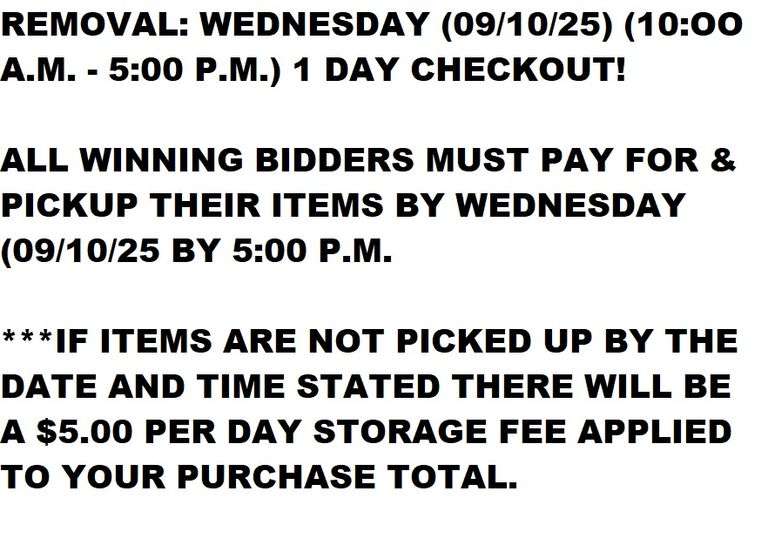 REMOVAL DATE, TIME, & INFORMATION