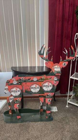 (LR) 4’ L X 4’ T CARDBOARD BUSCH BEER DEER