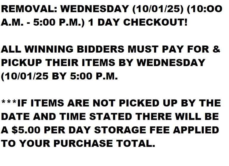 REMOVAL DATE, TIME, & INFORMATION