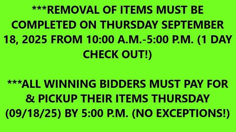 REMOVAL DATE, TIME, & INFORMATION
