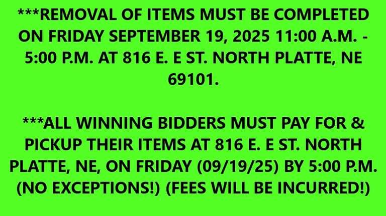 REMOVAL DATE, TIME, & INFORMATION