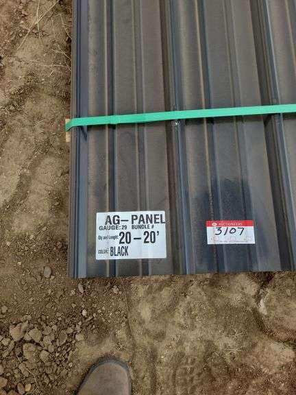 Qty (20) 20 ft 29GA AG Panel- Black