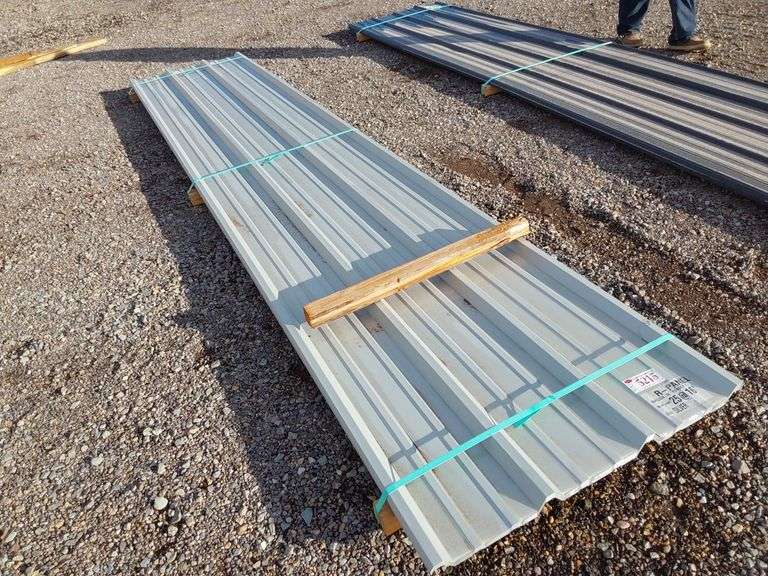 Marion R Panel Qty 25 16ft R-Panel 26GA, NW (G) Silver - J&J Auctioneers LLC