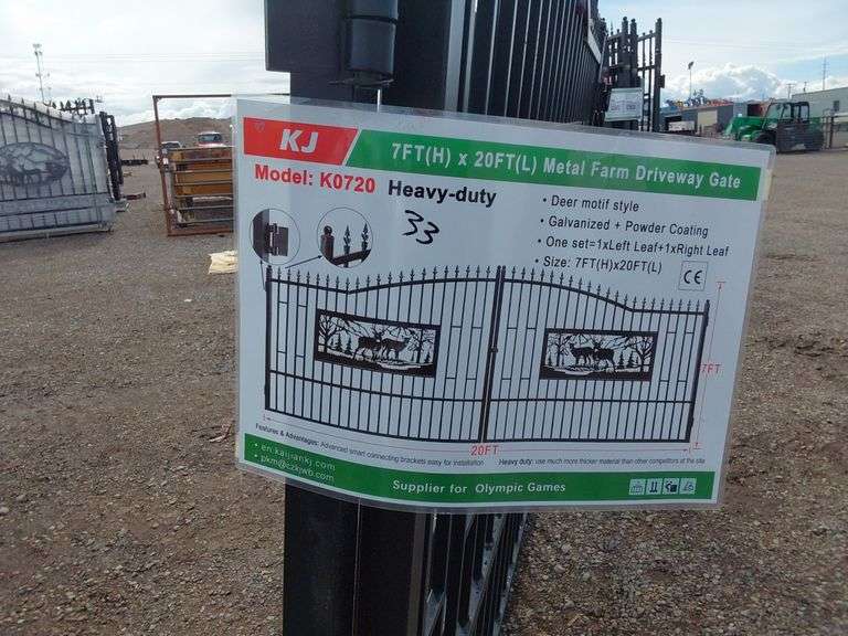 7FTx 20FT Metal Farm Driveway  Gate