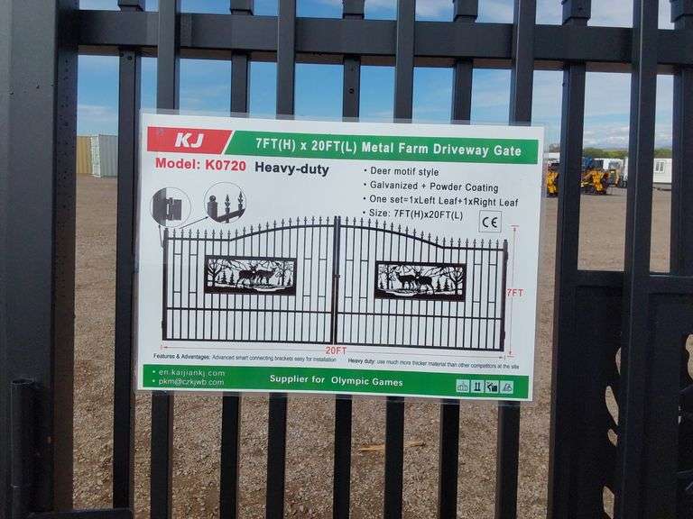 7FTx 20FT Metal Farm Driveway  Gate