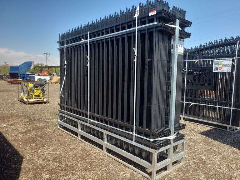 Qty of 24 10FT x 7FT Powder  Coated Steel Site Fence