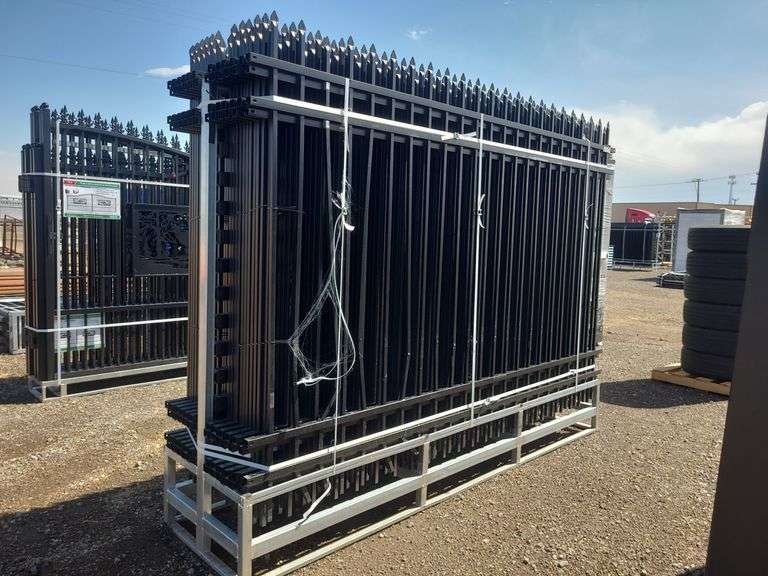 Qty of 24 10FT x 7FT Powder  Coated Steel Site Fence