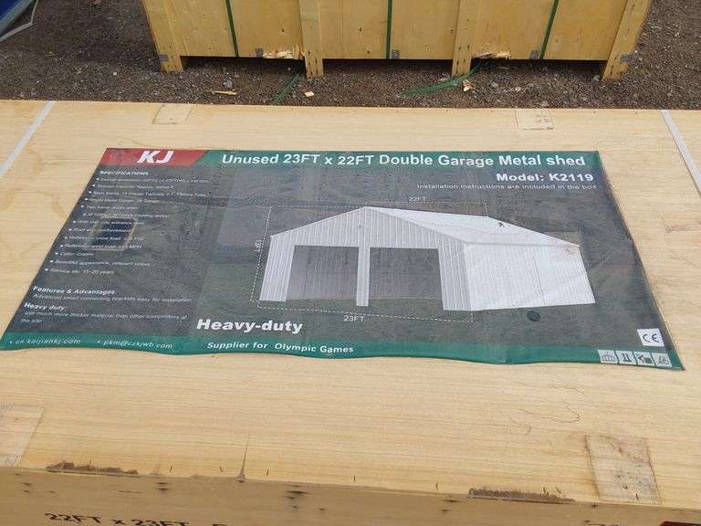 23ftx22ft Double Garage Metal shed