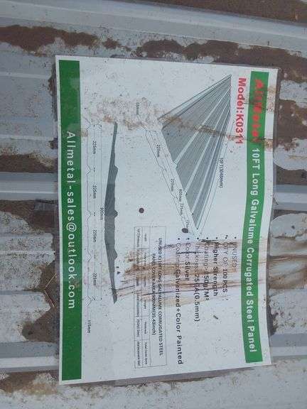 Qty of 100 10ft  Galvalume Corrugated Steel Panel