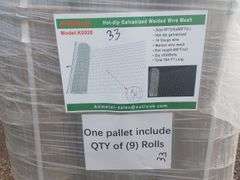 Qty of (9) 5 x 66 ft Rolls Hot-dip Galvanized Welded Wire Mesh