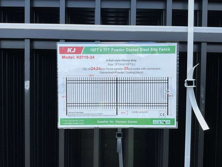Qty 24 10FT x 7FT Powder  Coated Steel Site Fence Panels
