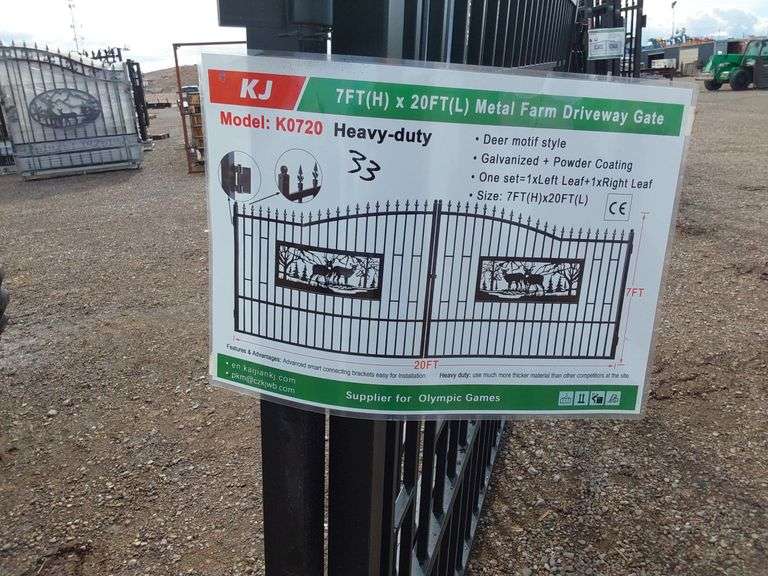 7FTx 20FT Metal Farm Driveway  Gate