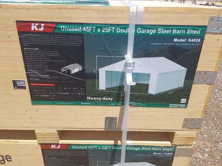 45FTx25FT Double Garage Steel Barn Shed