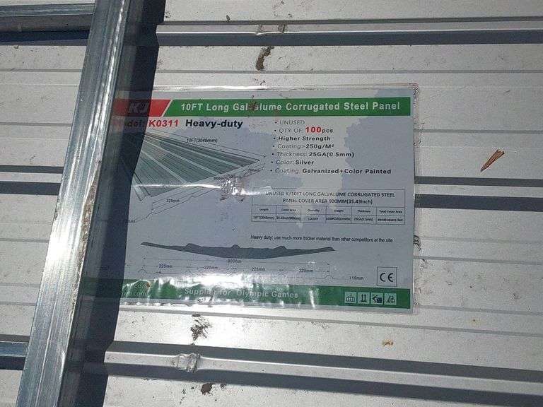 Qty 100 10FT Long Galvalume Corrugated Steel Panel