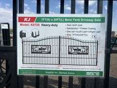 7FT(H)x 20FT(L) Metal Farm Driveway  Gate