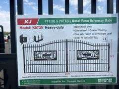7FT(H)x 20FT(L) Metal Farm Driveway  Gate