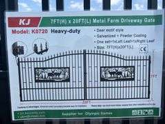 7FT(H)x 20FT(L) Metal Farm Driveway  Gate