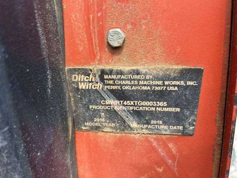 2016 Ditch Witch RT 45 4x4 Trencher