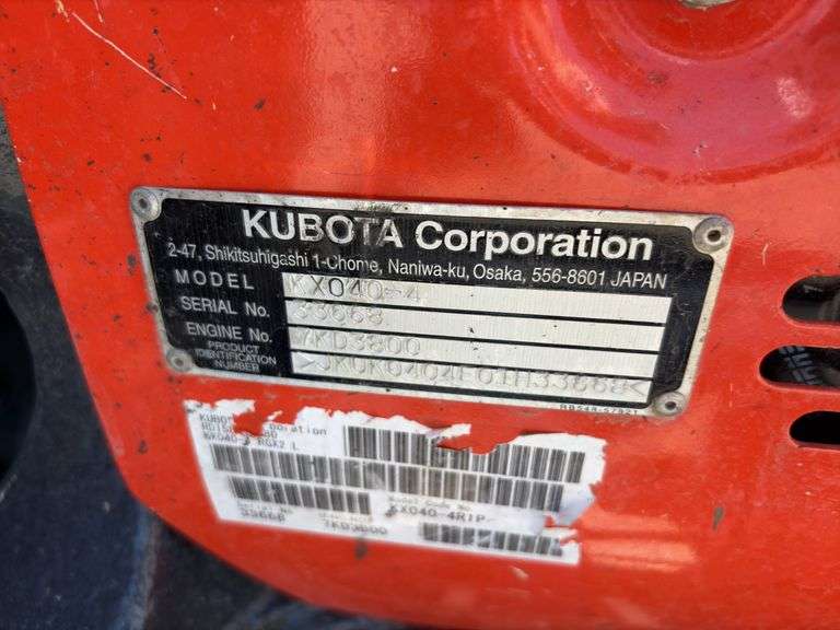 2019 Kubota KX040-4 Mini Excavator