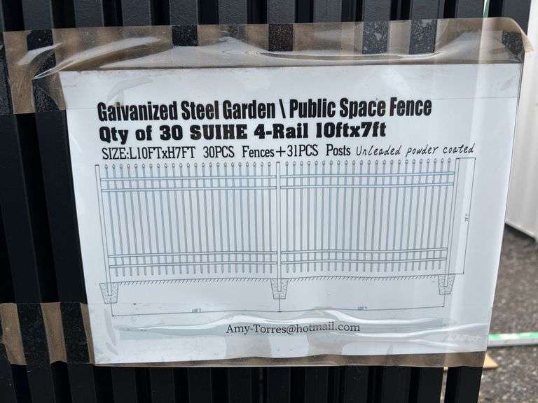 Qty (30) 2025 Greatbear 10 x 7 4-Rail Iron Fencing - Albuquerque NM