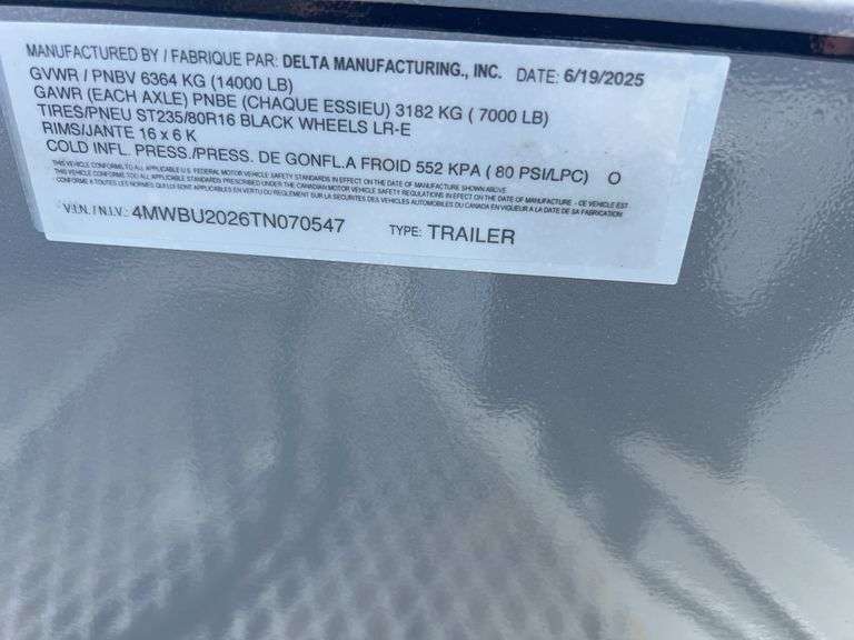 2025 Delta 20ft T/A Equipment Trailer - Albuquerque NM