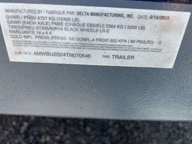 2025 Delta 18 ft T/A Equipment Trailer - Albuquerque NM