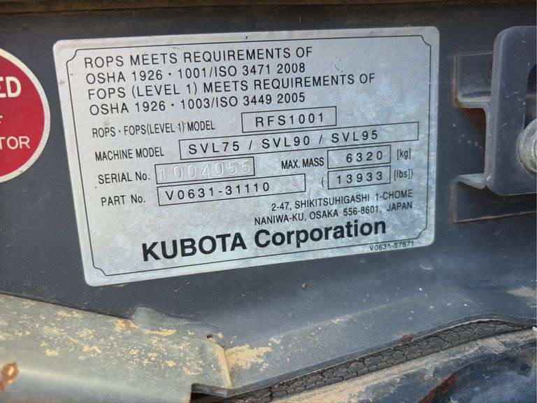 2019 Kubota SVL 95 Compact Track Loader