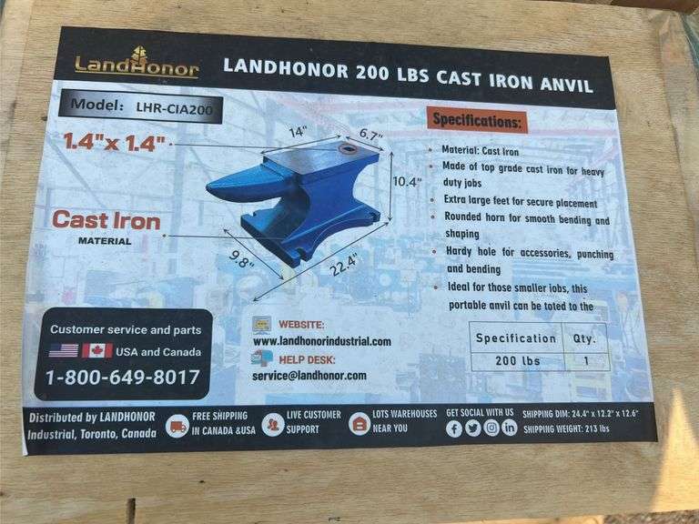 200 lbs Cast Iron Anvil Model LHR-CIA200 - Albuquerque NM