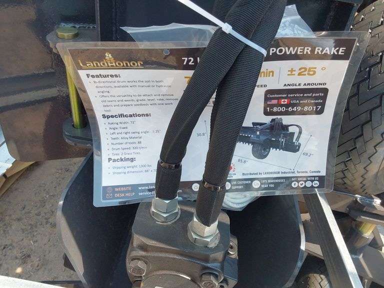 Landhonor 72 in Skid Steer Power Rake Model PR-12-72W - Albuquerque NM