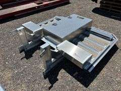 Diamond plated Headache rack with tool box storage