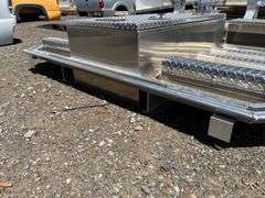 Diamond plated Headache rack with tool box storage
