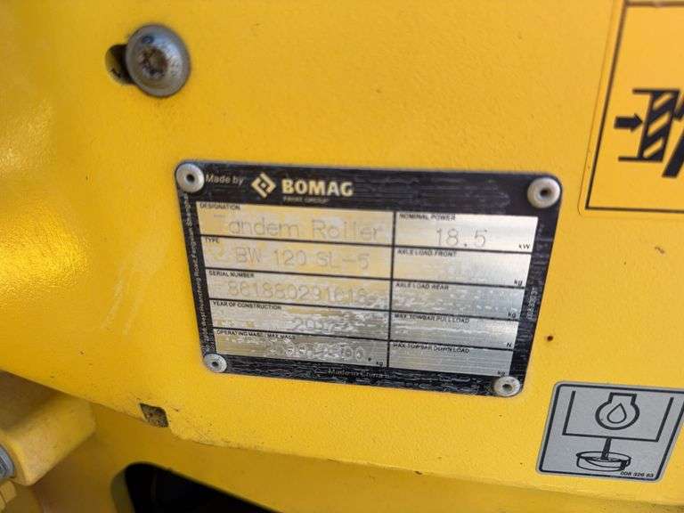 2017 Bomag BW 120SL Vibratory Tandem Drum Roller - Albuquerque, NM