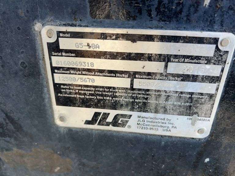 2015 JLG G5-18A 5500 lb 4X4X4 Telescopic Forklift - Albuquerque, NM