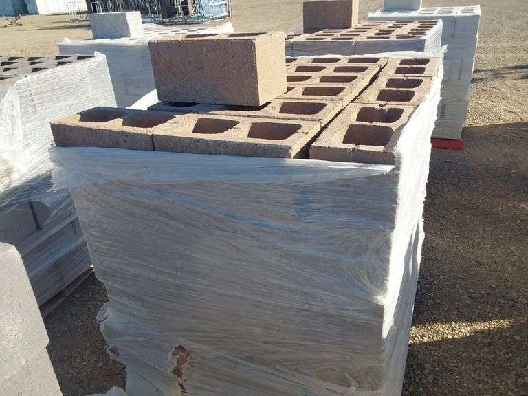 Qty of 90 8x8x16 Splitface 1 Side Tan Block - J&J Auctioneers LLC