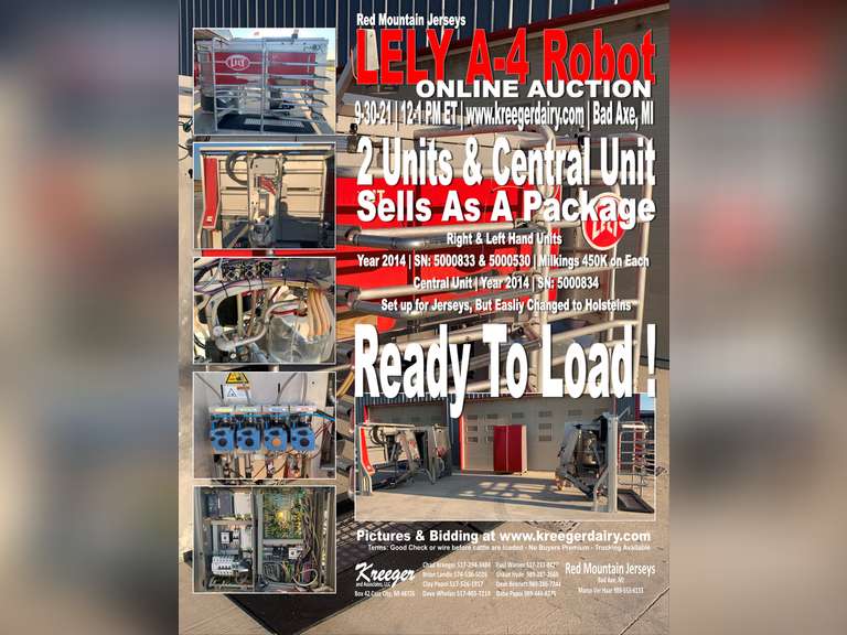 Red Mountain Lely A4 Robot ONLINE Auction