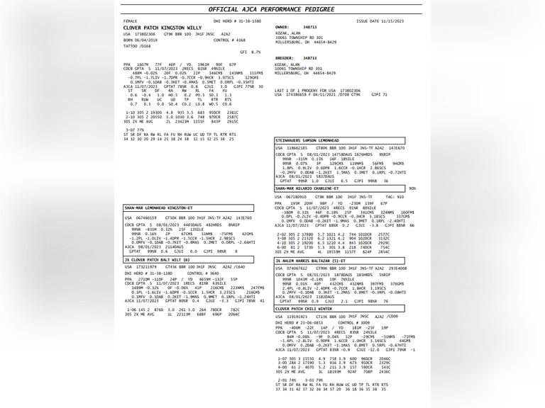 (2) Fresh 3rd Lact Cows | Fresh 10-17-23 | Group Avg 70# 4.9 3.89 88# ECM SCC-28K | gNM$ Avg 260 (143-376) gCM$ Avg 266 (146-385) | All a2a2 | 4167 4168