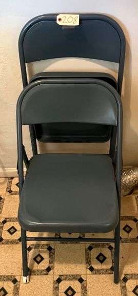 2 Blue Folding Chairs