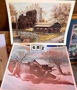 Makers Mark Print and 2 of The Mill in Winter Prints